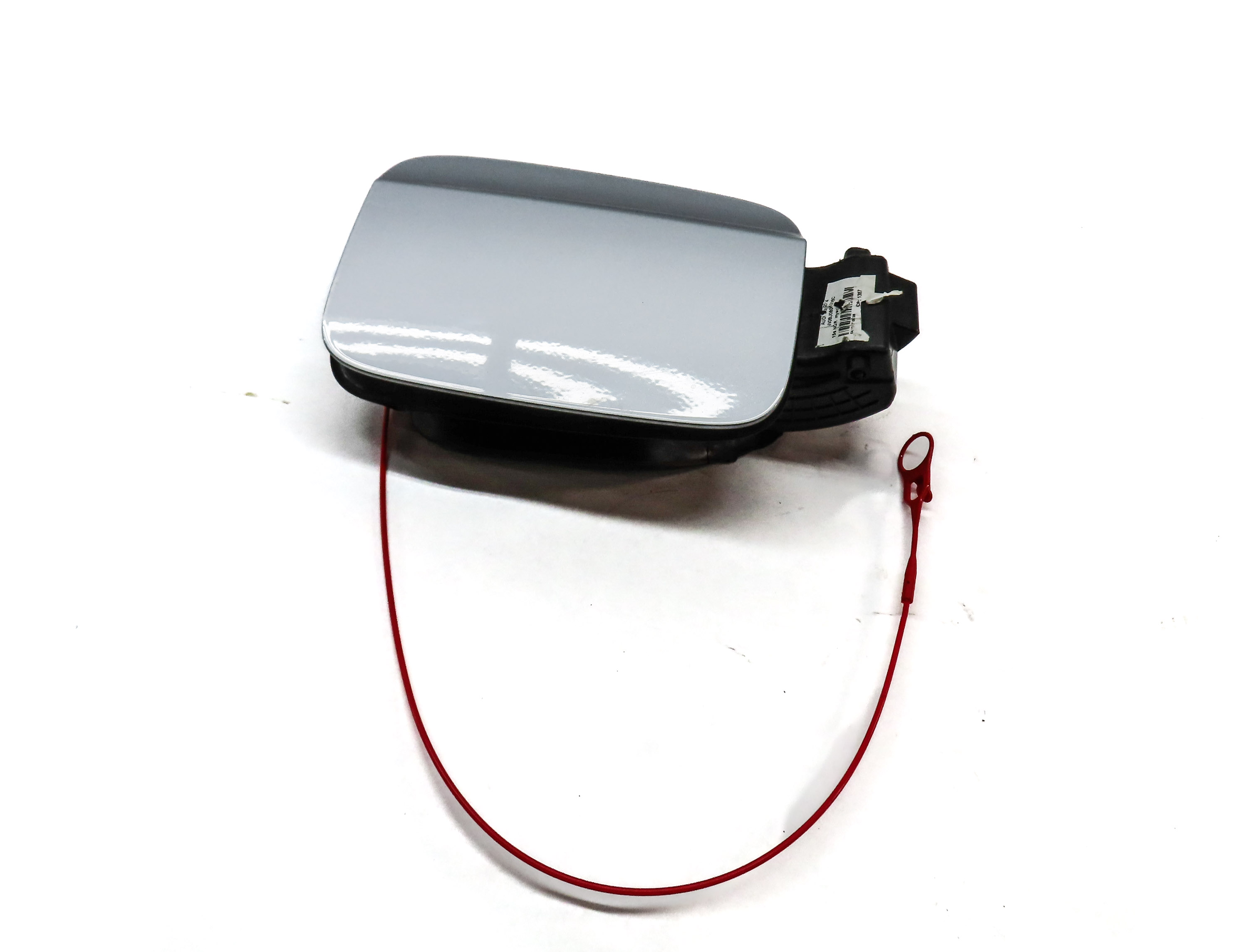 2015-2018 AUDI Q3 (8U) FUEL TANK DOOR LID TRIM w/ HOUSING & CAP (SILVER) — exact item pictured